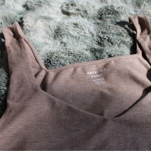 American Eagle Outfitters Plus Size Brown V-Neck Bodysuit